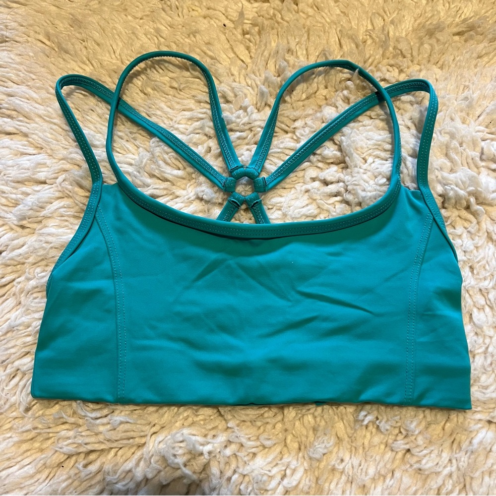 ONZIE Turquoise Yoga Swim Sports Bikini Bra Strappy Top S/M